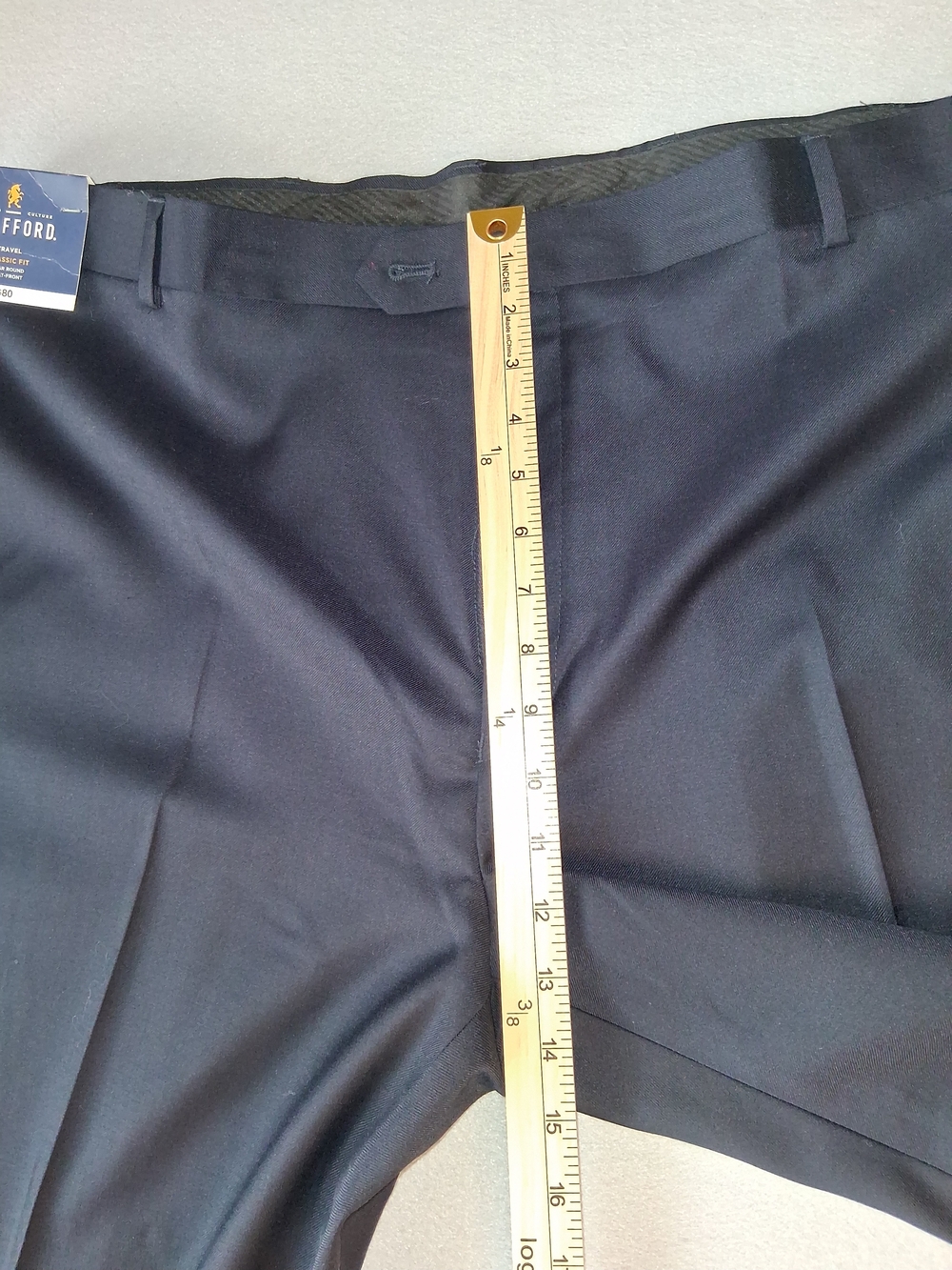 Stafford Black Men's Dress Pants - Classic Flat Front - Picture 4 of 8